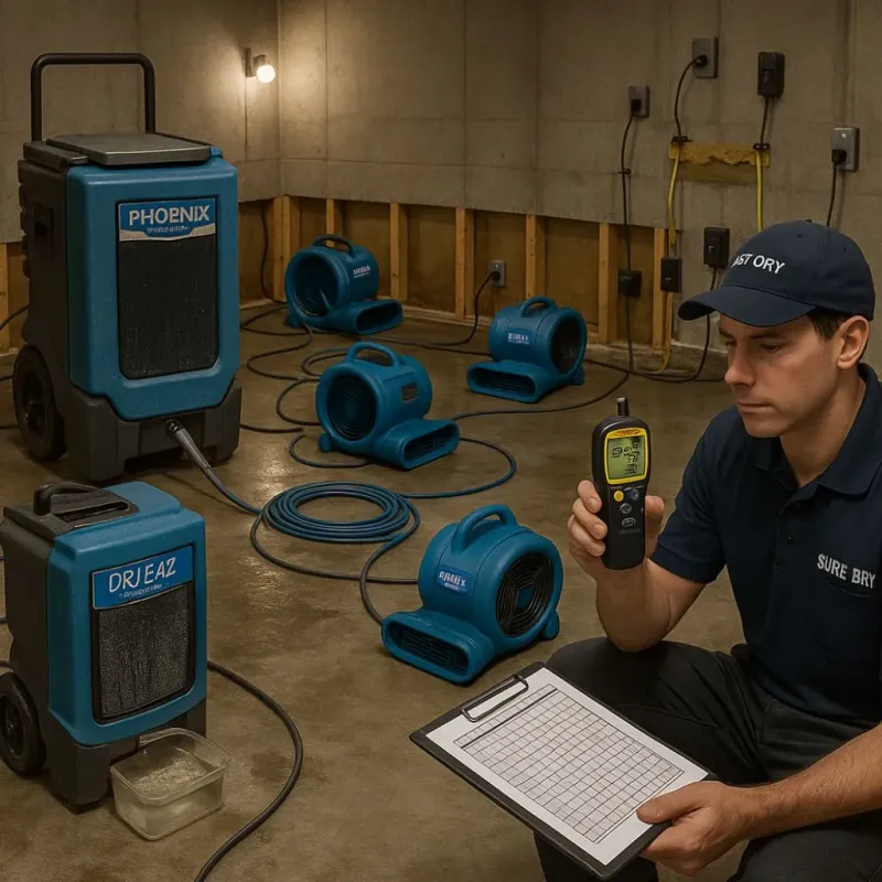 Structural Drying and Dehumidification process in Atwater, MN